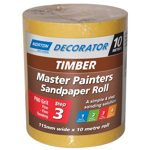 Norton Timber Sanding Roll 115mm x 10m (80 grit)